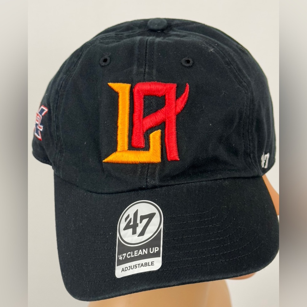 XFL LosAngeles WildCats Black Baseball Hat Red &Orange Embroidered Insig…